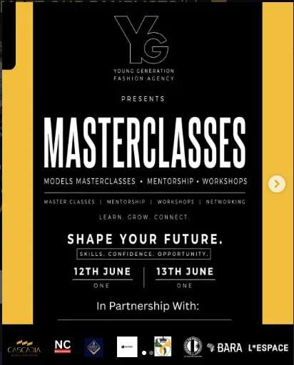 The poster for the YG Masterclasses and Workshops